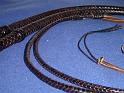 Matched Pair of 5ft Brandy 12 plait Classic American Bullwhips with Custom Black Accents C